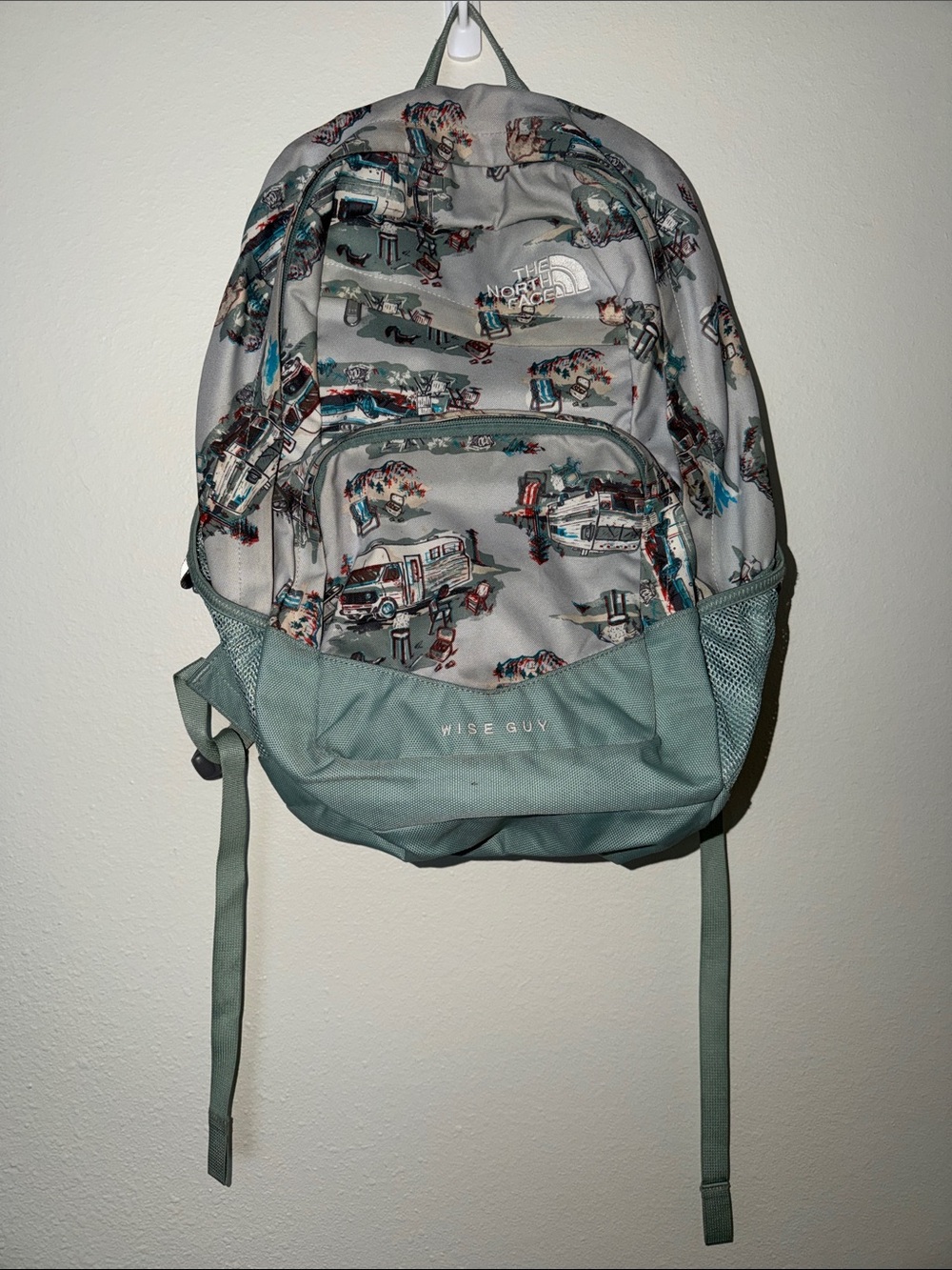 The North Face Men’s Sage Green Patterned ‘Wise Guy’ Backpack